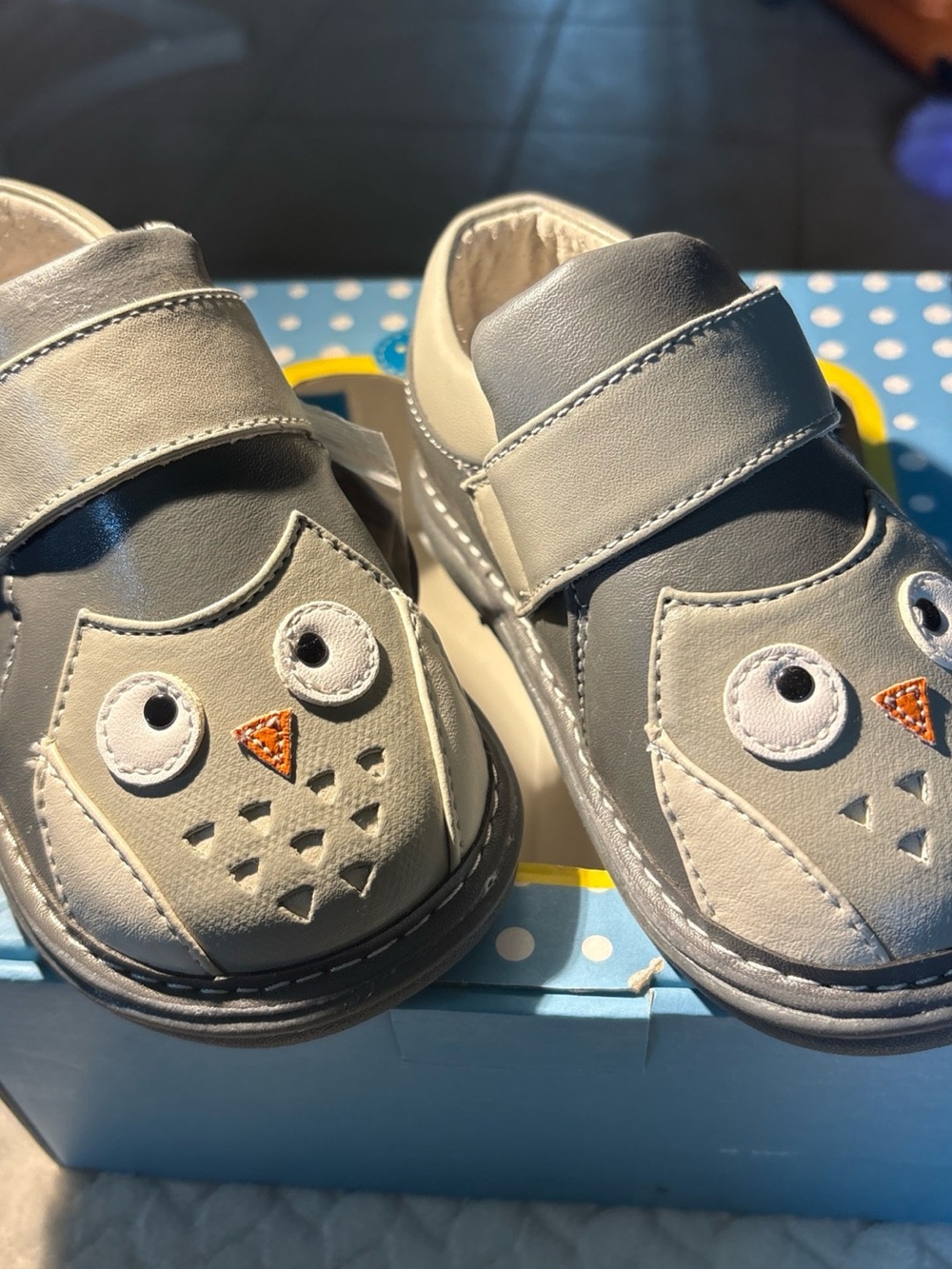 Wee Squeak Owl Grey Toddler Squeaky Shoe for Boys & Girls Size 9 NIB